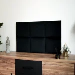 Vizualizácia nástenných čalúnených panelov štvorec 30x30 - Čierna