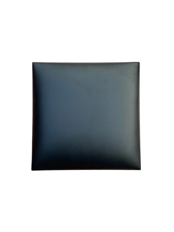 Nástenný čalúnený kožený panel štvorec - Čierna koža