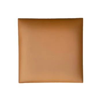 Nástenný čalúnený kožený panel štvorec - Hnedá koža