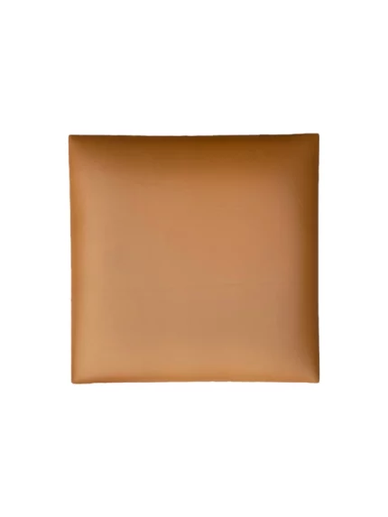 Nástenný čalúnený kožený panel štvorec - Hnedá koža