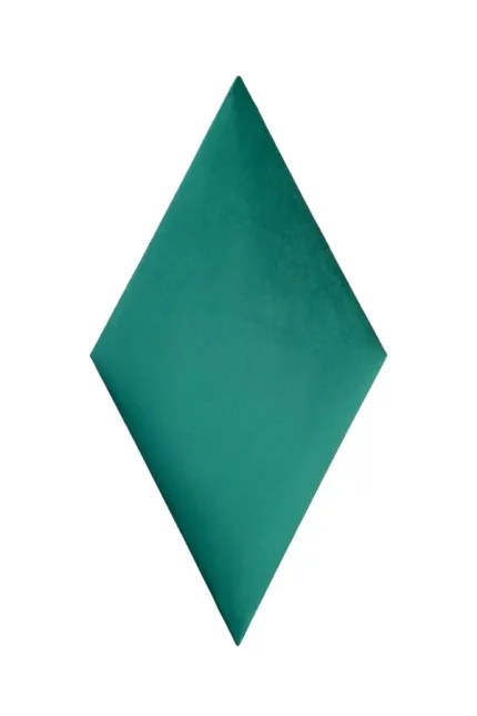 Nástenný čalúnený panel 35x35 diamant kosoštvorec Zamat - Smaragdovo zelená