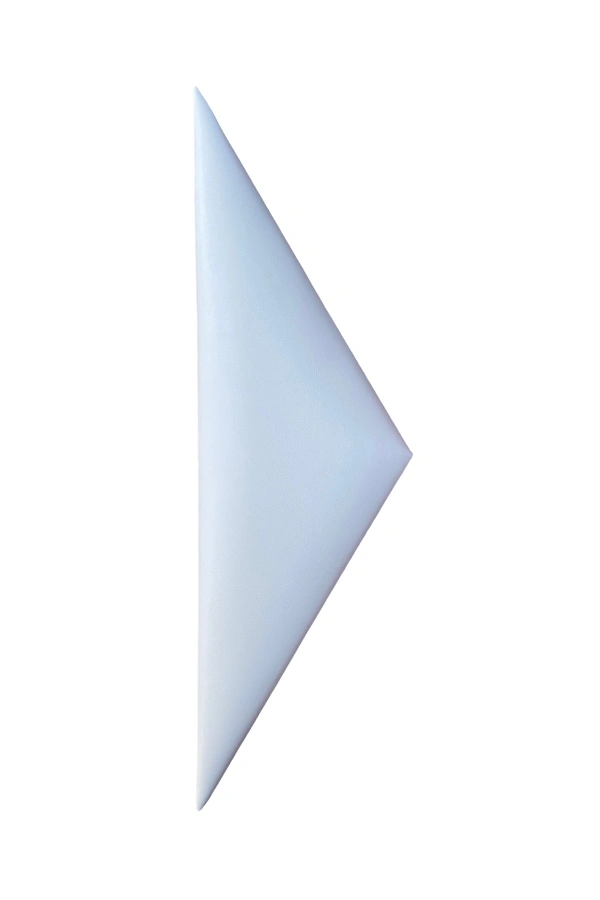 Nástenný Kožený panel 60x18 trojuholník - Koža biela