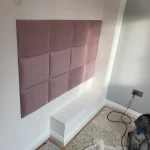 Čalúnený panel štvorec | Ružová Realizácia