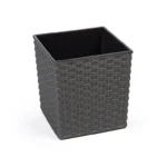 Kvetináč Plast, Výška 25cm | YUKA Imitácia ratanu - Grafit