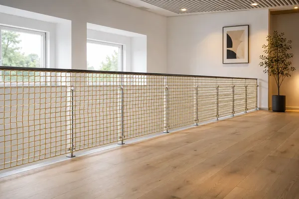 Ochranná sieť na zábradlí galérie — rovný otvor